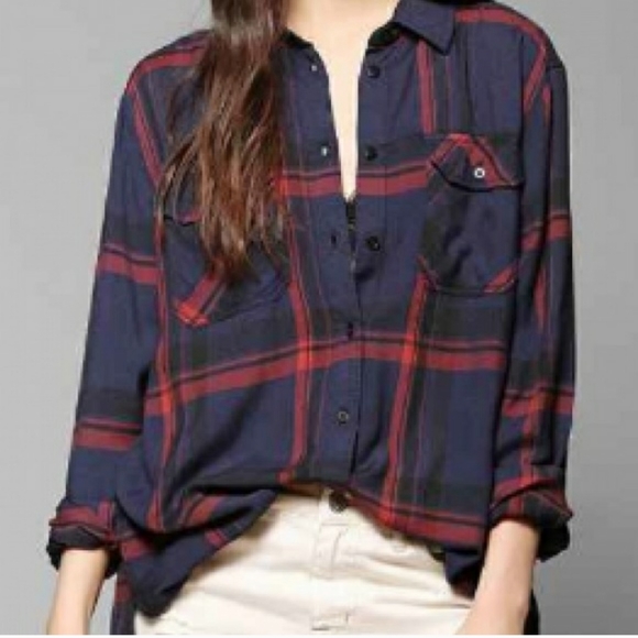Urban Outffiters BDG Waterfall Plaid Shirt/Tunic - Picture 2 of 6